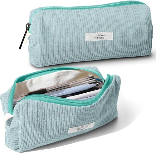 Vista 10 de Bolsa para Lápices Estuche para Bolígrafos, Organizador Pequeño de Pana Suave para Lápices con Cremallera, Lindo Estuche para Lápices Artículos