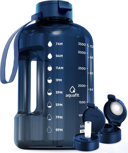 Vista 16 de AQUAFIT 1 Gallon Water Bottle with Time Marker Aguamarina