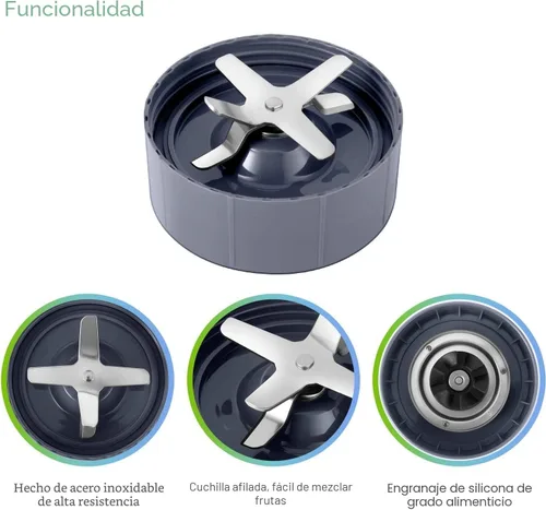 Vista 2 de 2 paquetes de cuchilla extractora de repuesto para licuadora NutriBullet 600w Pro 900w