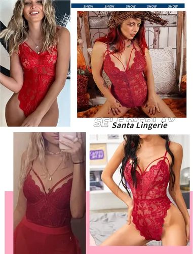 Vista 4 de Avidlove - Lencería de encaje de una pieza para mujer, minibabydoll, minileotardo