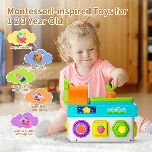 Vista 4 de Juguetes Montessori para niños de 1-2 años, niños y niñas, primer regalo de cumpleaños para niños de un año, juego educativo de clasificación