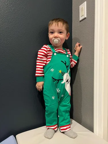 Vista 2 de VINUOKER Ropa de Navidad para bebé, conjuntos de ropa de Navidad para Año Nuevo, 3 piezas, conjuntos de ropa infantil