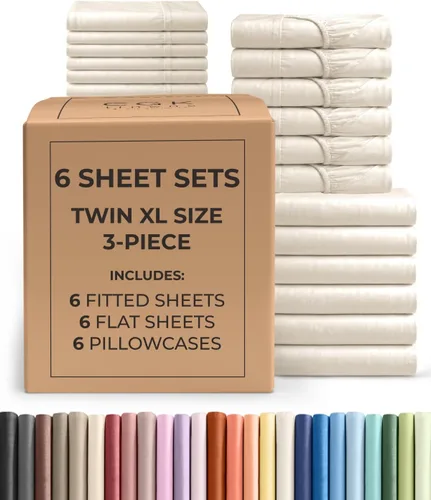 Vista 297 de Pack of 2, Twin Size 3 Piece Sheet Set - Breathable & Cooling - White
