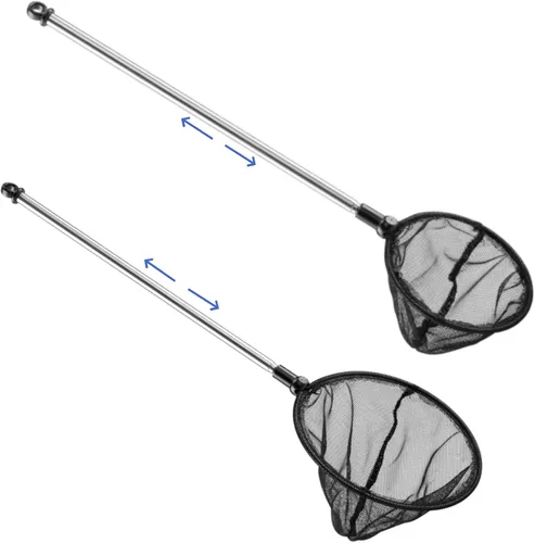 Vista 9 de Lpraer Red de peces de acuario con malla fina extensible de acero inoxidable de mango largo para pecera