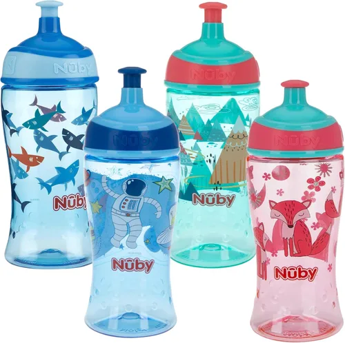Vista 5 de Nuby Impreso Kids Pop Up Sipper Botella de agua - 12 oz