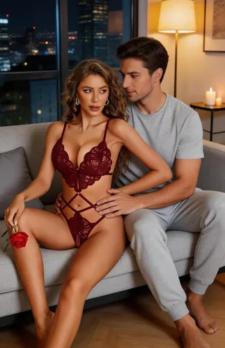 Vista 6 de Avidlove Lencería de mujer Deep V Teddy Sexy Lace Body Cut Out Babydoll Cherry Red