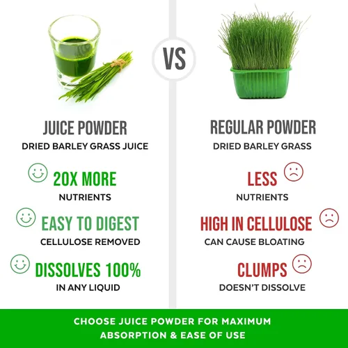 Vista 3 de Numami Polvo de jugo de hierba de cebada orgánica, cultivado en Estados Unidos, puro crudo y soluble en agua, añádelo a tu batido o bebida como jugo
