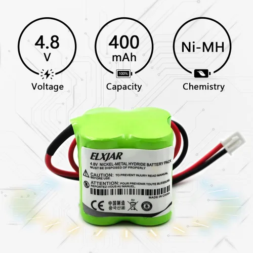 Vista 3 de Paquete de 5 baterías Ni-MH de 4.8 V 400 mAh de repuesto para MK Power MH29673 CUSTOM-196 BL93NC484 OSA162 ANIC1361 Luz de salida de emergencia