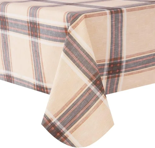 Vista 14 de Mantel de vinilo desechable con reverso de franela, impermeable, patrón de copo de nieve y reno (60 pulgadas, 2-4 asientos)