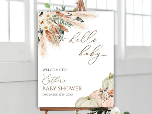 Vista 19 de Letrero de bienvenida con texto en inglés "Oh Boy Safari Animals Baby Show", cartel de bienvenida para baby shower, cartel de bienvenida para baby