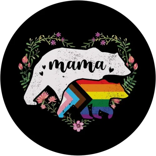 Vista 3 de LGBTQ Mama Bear Progress Pride Flag Gay Igualdad Derechos Rainbow PopSockets intercambiables PopGrip