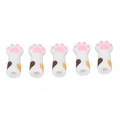 Vista 8 de 5 fundas para tijeras, tijeras de cutícula, protectores de cubierta con forma de gato, cubierta protectora de silicona para uñas y uñas de los pies