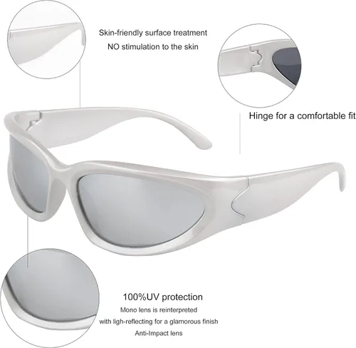 Vista 5 de KENBO POLARIZED Wrap Around Fashion Sunglasses For Women Men Oval Frame Sun Glasses Sports Sunglasses Trendy Y2K Glasses