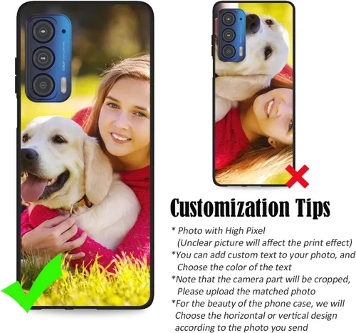 Vista 3 de Funda personalizada para Motorola Edge 2021 con nombre de texto y foto, diseño personalizado Edge2021 para teléfono móvil/smartphone/teléfono móvil
