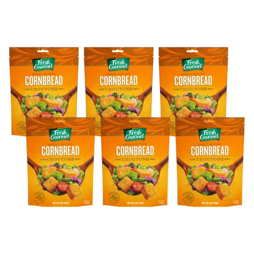Vista 6 de Fresh Gourmet Crutones premium, pan de maíz dulce con mantequilla, 5 onzas (paquete de 4)