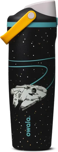 Vista 13 de Owala Star Wars FreeSip Sway - Botella de agua aislada de acero inoxidable con boquilla bidireccional, popote integrado y asa de cubo, hecha