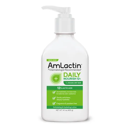 Vista 5 de Gold Bond Rough & Bumpy 8 oz Cream & AmLactin Daily Nourish 14.1 oz Loción con 12% de ácido láctico para piel seca