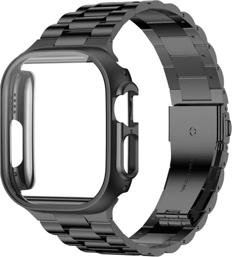 Vista 8 de iiteeology - Correa compatible con Apple Watch de 1.49" (38mm) Serie 3 2 1, correa mejorada de acero inoxidable con protector de pantalla