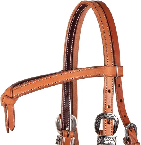 Vista 5 de Schneiders Double S Latigo Lined Futurity Browband Headstall Premium Horse Headgear Soft Latigo Lining Adjustable Size Durable Harness
