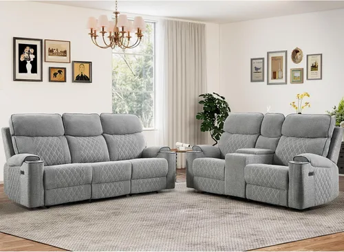 Vista 28 de HAOMARKETS Silla reclinable eléctrica para adultos con puerto USB, sofás reclinables eléctricos de tela suave con portavasos de metal, sillas