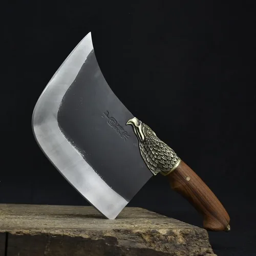 Vista 2 de Cuchillo de carnicero para carne, 8 pulgadas de forja afilada a mano de corte de huesos de corte de huesos Cuchillo de chef para el hogar