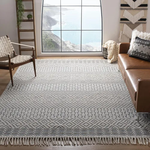 Vista 10 de SAFAVIEH Natura Collection - Alfombra decorativa de 2 x 3 pies, color marfil, con flecos de lana marroquí bohemia, hecha a mano, ideal para zonas
