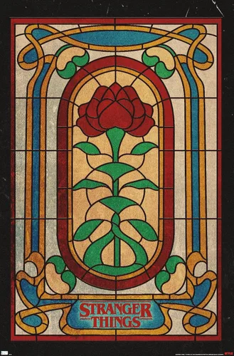 Vista 9 de Trends International Netflix Stranger Things: Season 4 - Póster de pared de vitrales, 14.72 x 22.37 pulgadas, versión enmarcada de madera de granero