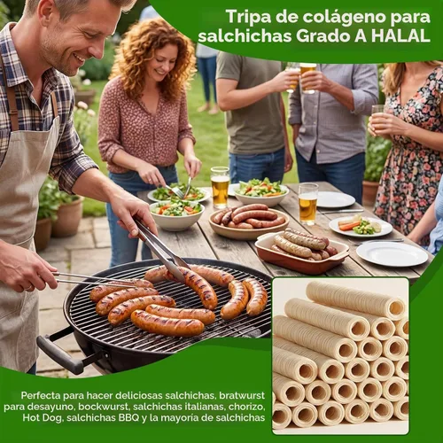 Vista 7 de FAIRSKY HALAL - Cubiertas de salchichas de colágeno de grado A, cubierta de secado comestible de 49.2 ft/49 pies de longitud más larga, 0.748 in