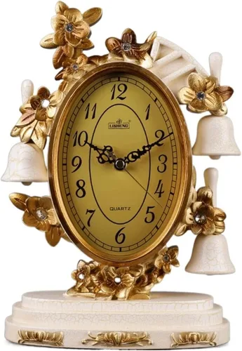 Vista 10 de Reloj retro con repisa, reloj de escritorio, sala de estar, reloj de péndulo, decoración de mesa, reloj de mesa, reloj de escritorio, reloj retro