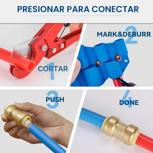 Vista 6 de Paquete de 10 acoplamientos GUOFIS de 1/2" con clip de desconexión
