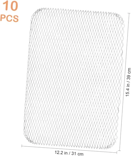 Vista 8 de Luxshiny Alfombrilla de malla para barbacoa: 10 piezas desechables para parrilla, forros para parrilla, sartenes de aluminio resistentes