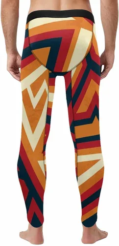 Vista 4 de InterestPrint Men's Gym Athletic Pants Leggings Impact Run Heat Tight Athletic Compression Tights