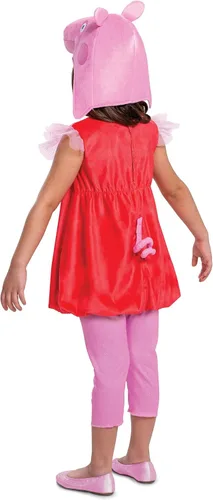 Vista 2 de Disguise Disfraz de Peppa Pig para niñas, vestido oficial de lujo de Nick Jr y sombrero de Peppa de Laplander