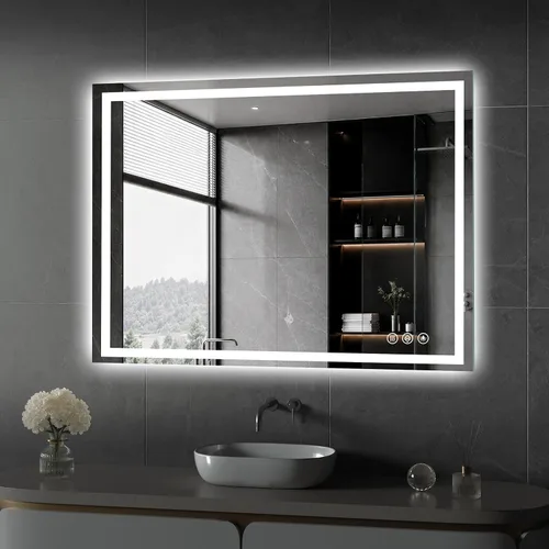 Vista 31 de Koonmi Espejo de baño LED 38x26 con luz, antivaho y 3