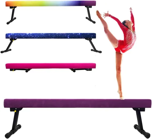 Vista 17 de Viga de equilibrio ajustable y plegable de gimnasia de 8 pies, equipo de gimnasio para el hogar, fácil de ensamblar y almacenar, no requiere Pnk