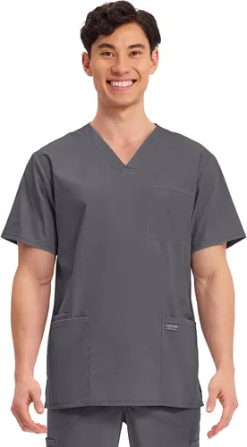 Vista 28 de Cherokee WW Professionals WW695 - Camisa de uniforme sanitario para hombre, con cuello en V