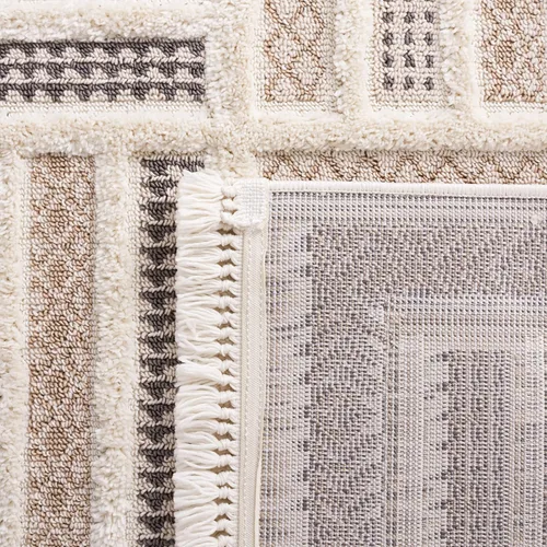 Vista 8 de SAFAVIEH Urban Collection URB212B - Alfombra para pasillo, 2 pies 2 pulgadas x 8 pies, beige y marfil, diseño moderno de flecos con borlas