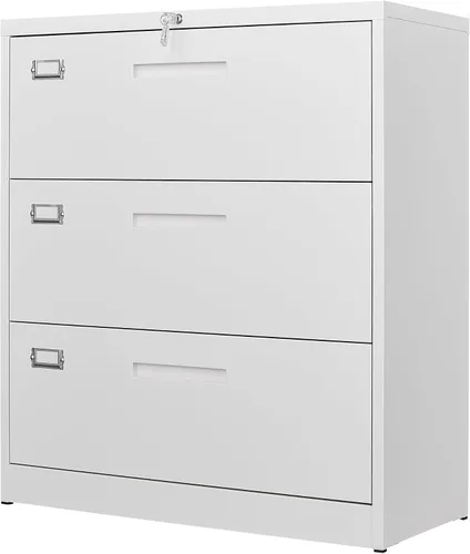 Vista 23 de Letaya Archivador de 2 cajones con cerradura, archivador lateral de metal para oficina en casa, tamaño carta/legal/A4