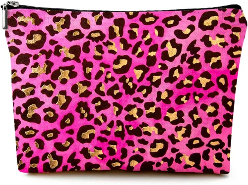 Vista 22 de Pequeña bolsa de maquillaje para monedero, bonita lona impermeable, bolsas de cosméticos para mujeres, con cremallera, bolsa de aseo de viaje