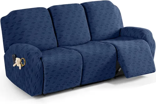 Vista 40 de TAOCOCO Funda para Reclinable de 3 Piezas, Fundas para Silla Reclinable, Funda Elástica de Jacquard para Silla Reclinable, Protector de Muebles