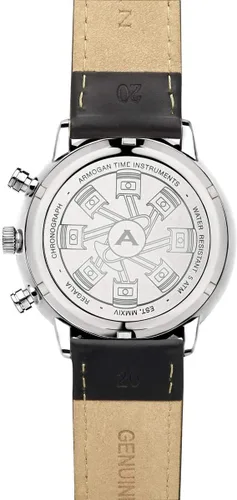 Vista 3 de Regalia - Silvered White C84 - Reloj cronógrafo correa de cuero para hombre, Cronógrafo, movimiento de cuarzo