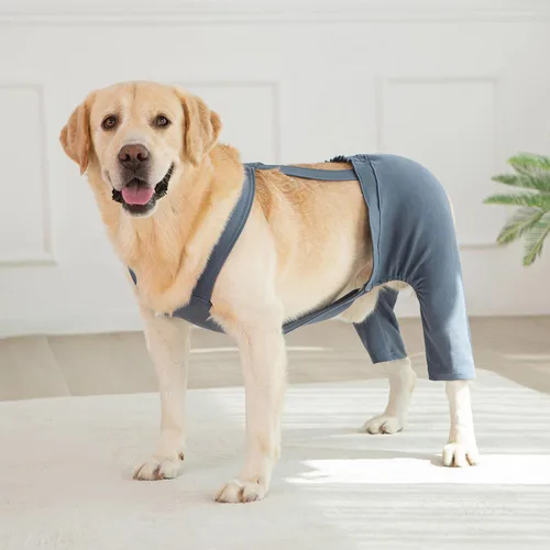 Vista 4 de Funda de recuperación de pierna trasera para perro para ACL TPLO después de una cirugía, pantalones de algodón para recuperación de perros que