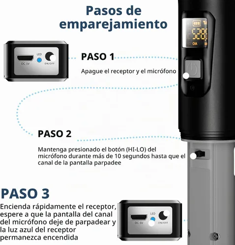 Vista 3 de Bietrun Receptor de micrófono inalámbrico UHF WXM02/WXM04, batería recargable de 720 mAh, rango de 160 pies, salida de 1/4 pulgadas para karaoke