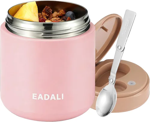 Vista 12 de Eadali Tarro de comida para niños de 15.2 onzas para comida caliente, contenedor de almuerzo aislado al vacío con interior de acero inoxidable 316