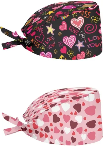 Vista 13 de Babrukda Paquete de 2 gorras con banda para el sudor ajustable con lazo en la espalda, gorro divertido
