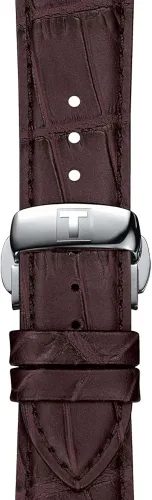 Vista 2 de Reloj automático Tissot de acrilonitrilo butadieno estireno con correa de piel marrón 21 Modelo T852045399