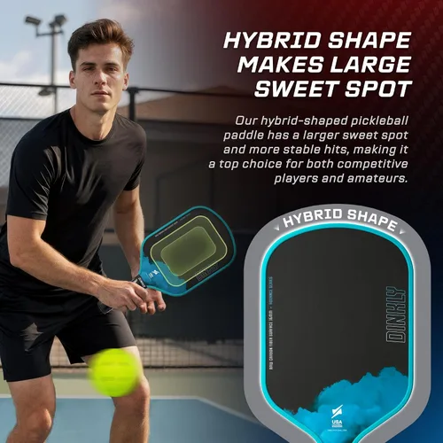 Vista 3 de Raw Carbon Pickleball Paddles Set of 2/4, T700 Carbon Fiber Rackets with 16MM Honeycomb Polymer Core, 4 Balls and 1 Portable Carry Bag, USAPA