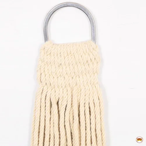 Vista 2 de HILASON Horse Western 27 Strand Double Weave Roper Cinch Off White Correa de circunferencia para silla de montar de espalda de caballos