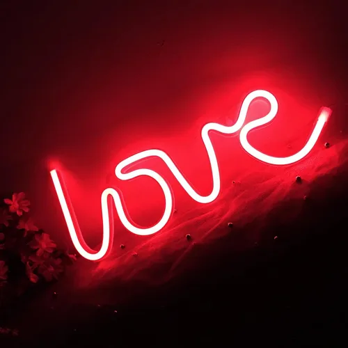 Vista 15 de Letrero de neón de amor para dormitorio, USB o batería, luz de neón para pared, luz de neón LED como letreros de pared de neón para niñas, letrero