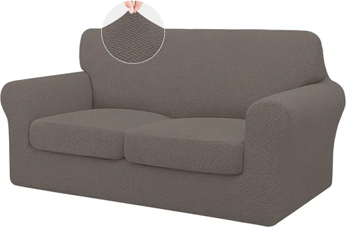 Vista 37 de ISSUNTEX 2 Piezas Fundas para Silla y Sofá de Alta Elasticidad Gruesas, Funda Suave para Sofá de 1 Cojín Separado, Tela Jacquard Funda Elástica